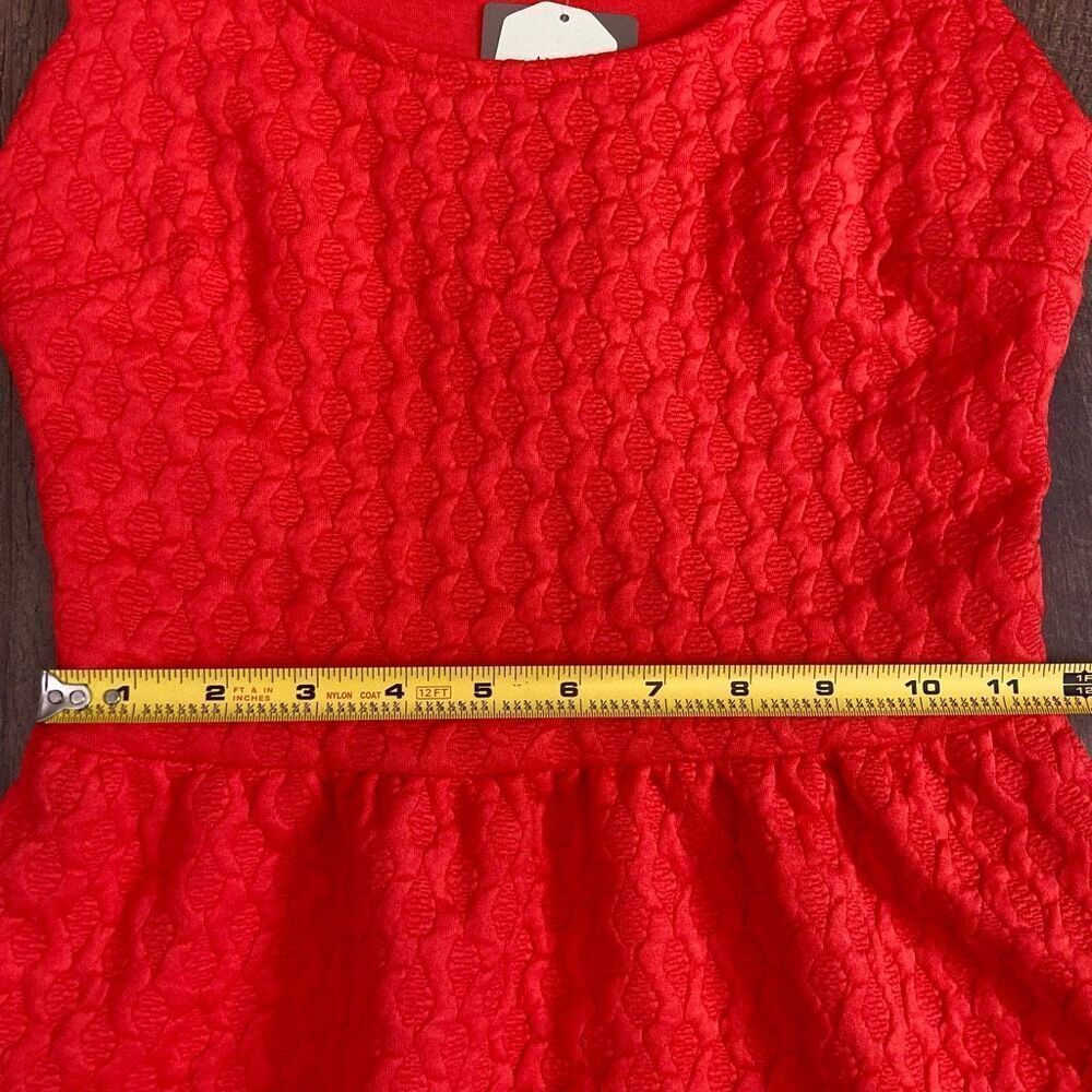 Anthropologie Maeve Coral Scalloped Sleeveless Dress Lace Back Fit and Flare XS - Picture 6 of 8
